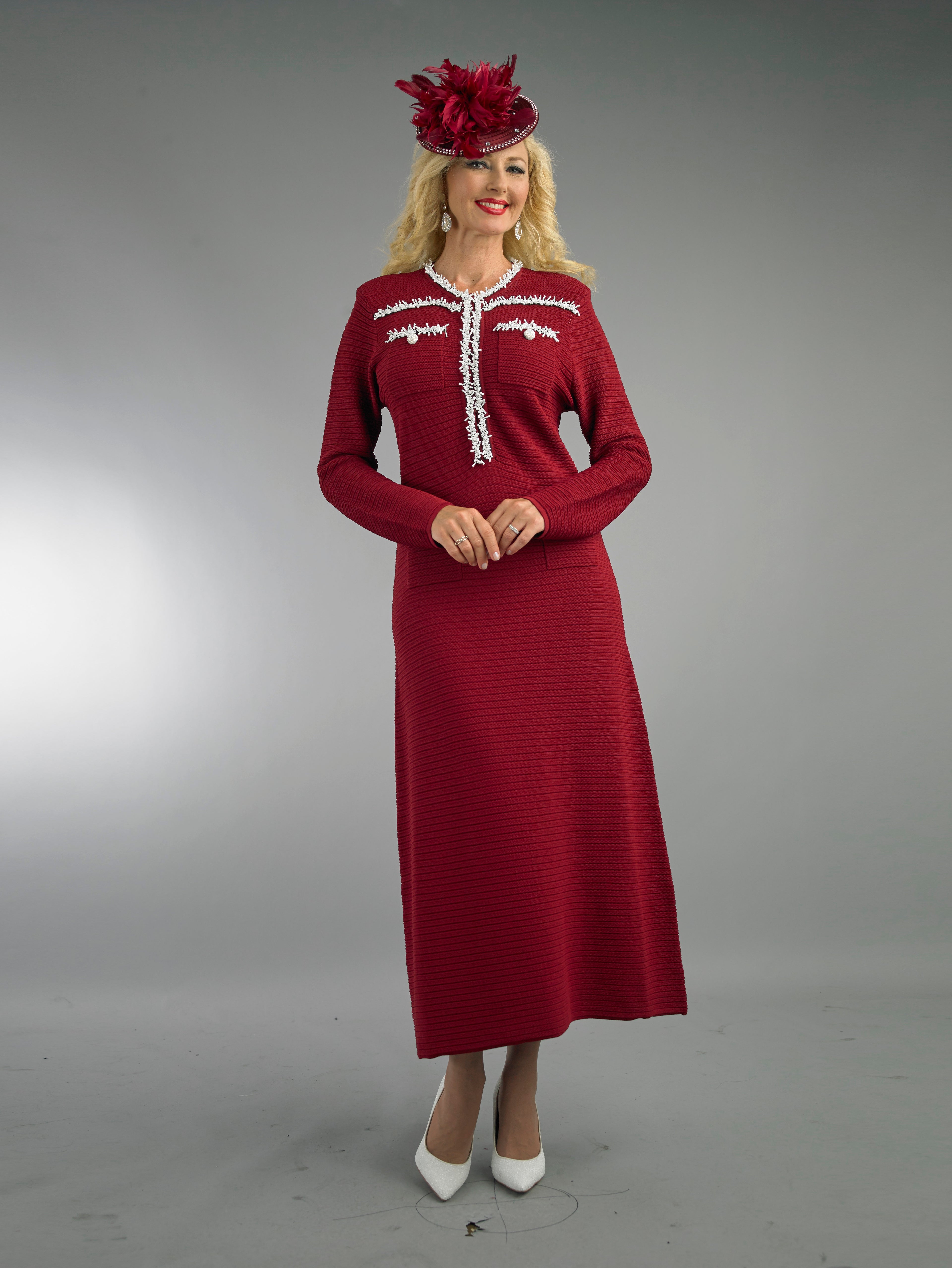 890 - Long Sleeve Mid-Length Knit Dress