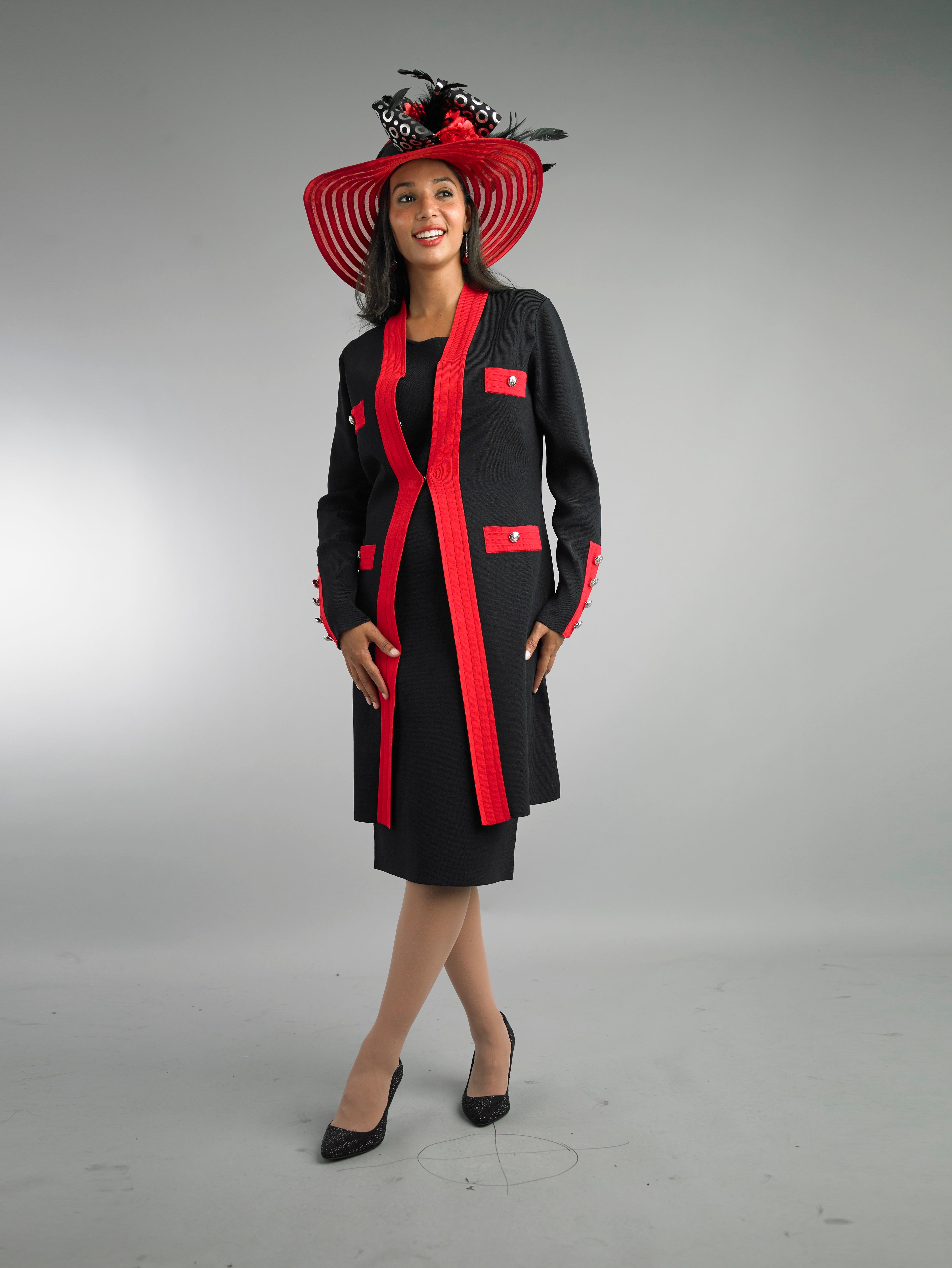 891 - 2 Piece Long Sleeve Mid-Length Skirt Suit