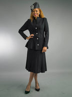 3-Piece Long Sleeve Mid-Length Skirt Suit