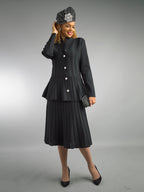 3-Piece Long Sleeve Mid-Length Skirt Suit