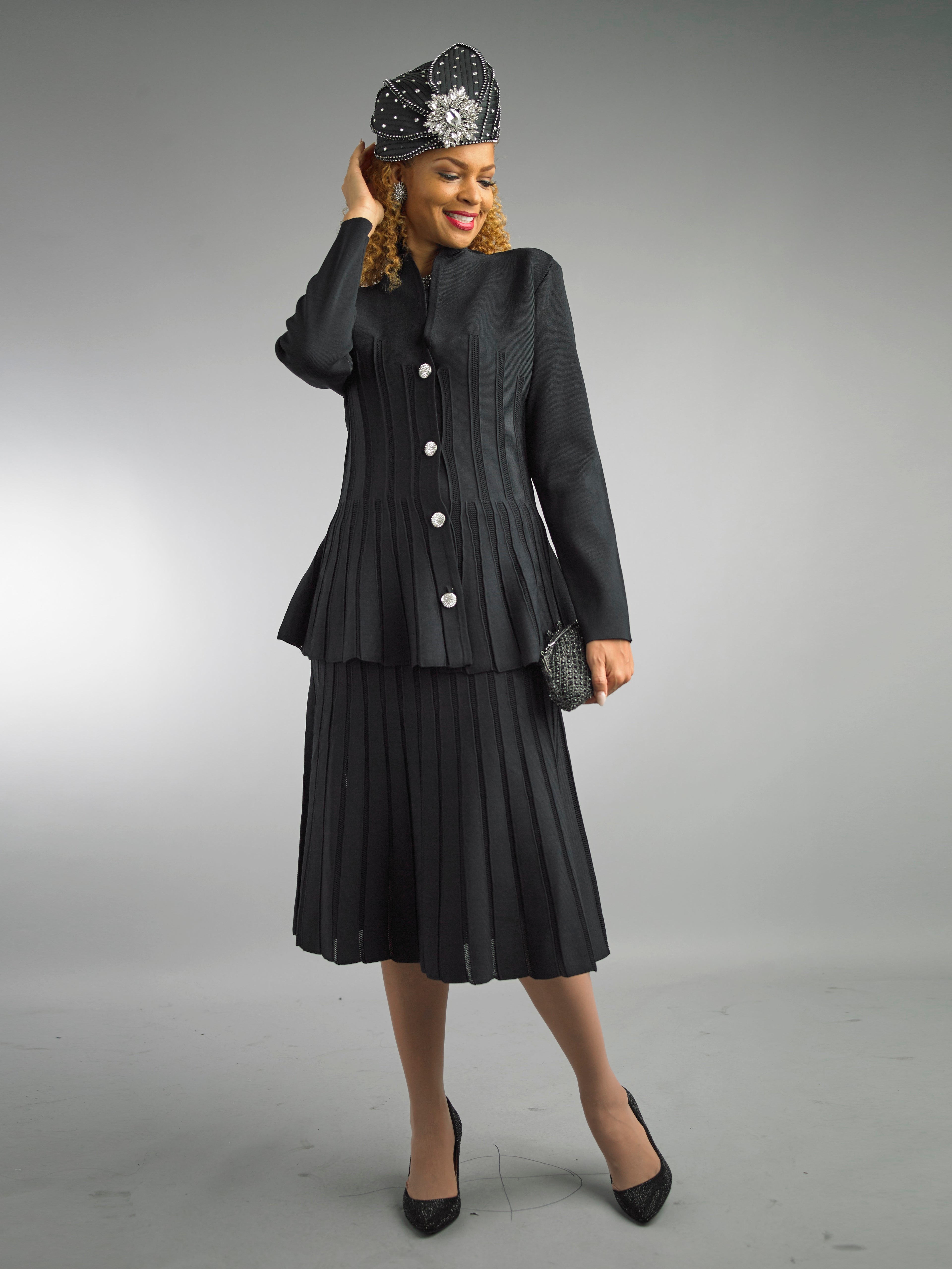 892 - 3 Piece Long Sleeve Mid-Length Skirt Suit
