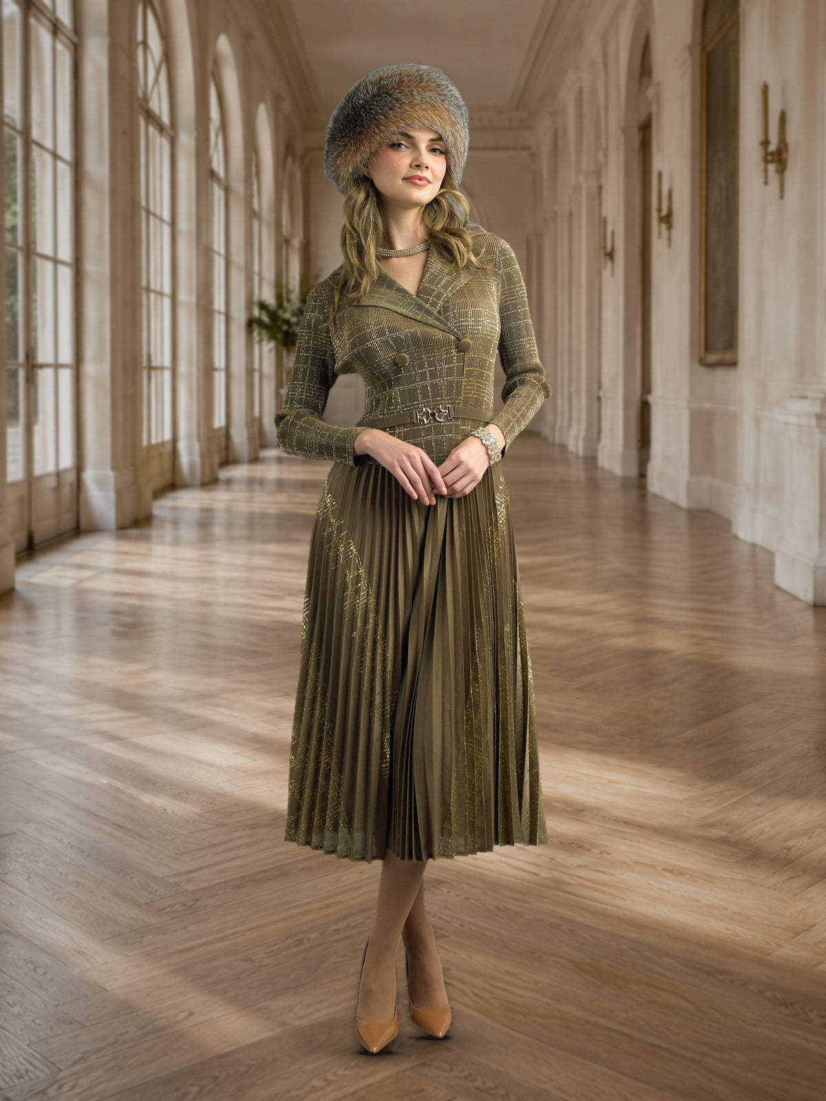 2-Piece Long Sleeve Mid-Length Dress