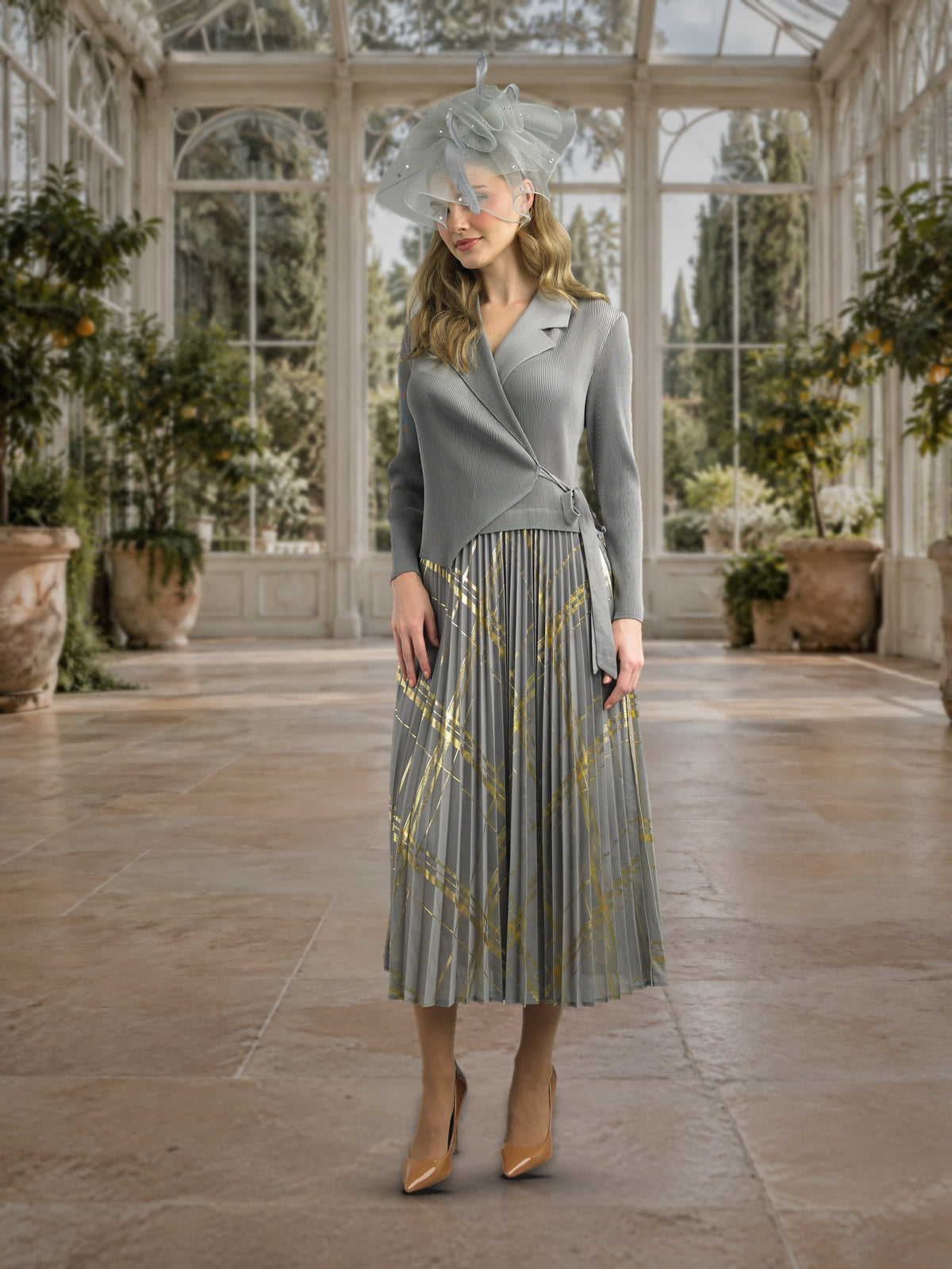 Long Sleeve Mid-Length Skirt Suit
