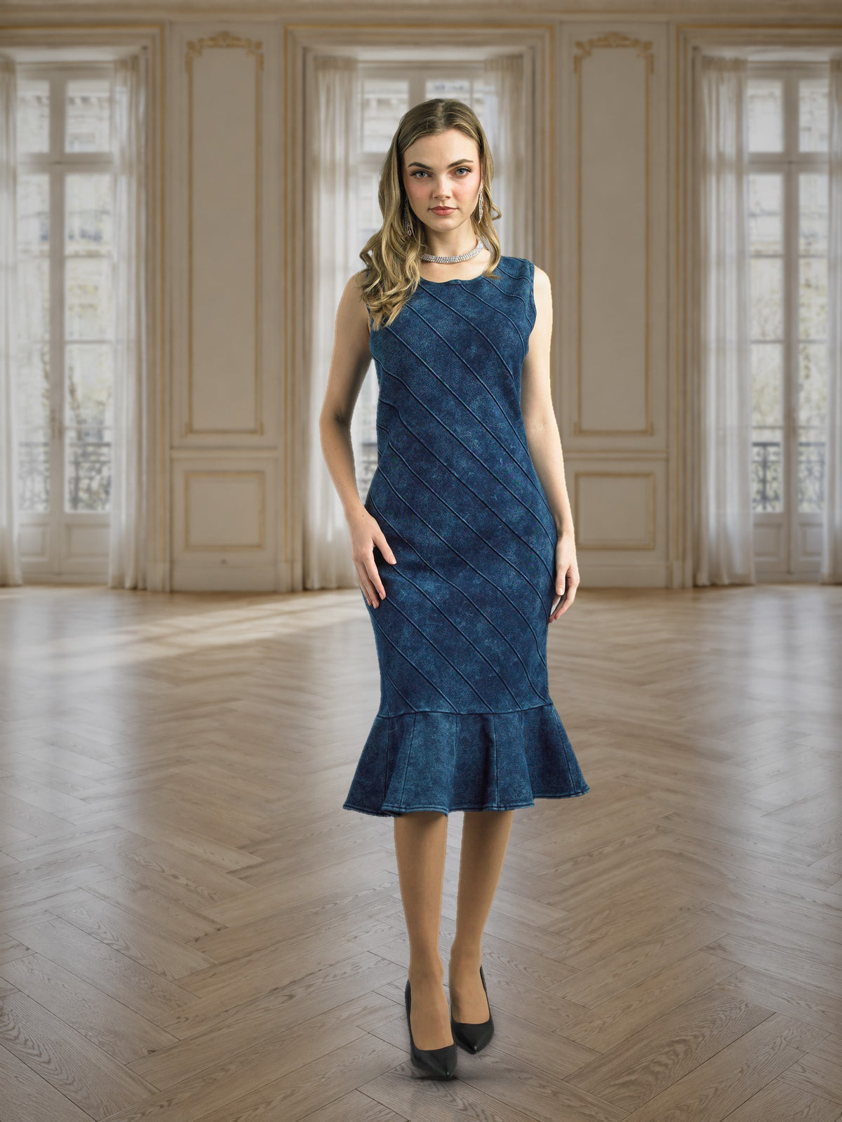 2-Piece Long Sleeve Mid-Length Knit Dress