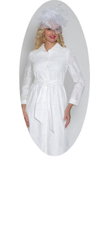 Lily & Taylor Fine Eyelet Dress w/ Removeable Belt