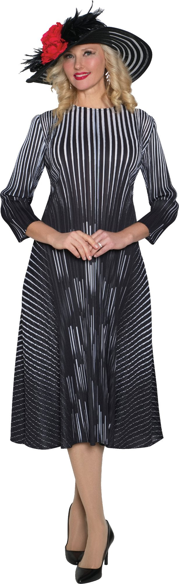 Lily & Taylor 5171 Fine Pleated Maxi Dress w/ Removeable Belt