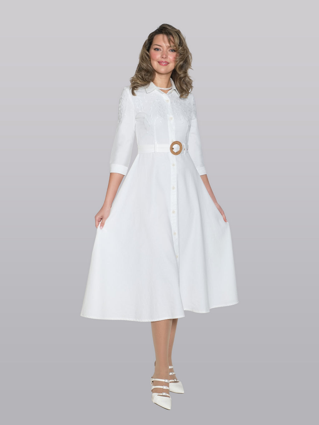 Denim Dress w/ Embroidery