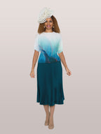 2-Piece Fine Pleated Skirt & Blouse