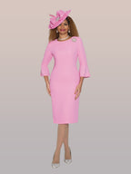 French Crepe Dress w/ Rhinestone Sleeves & Brooch