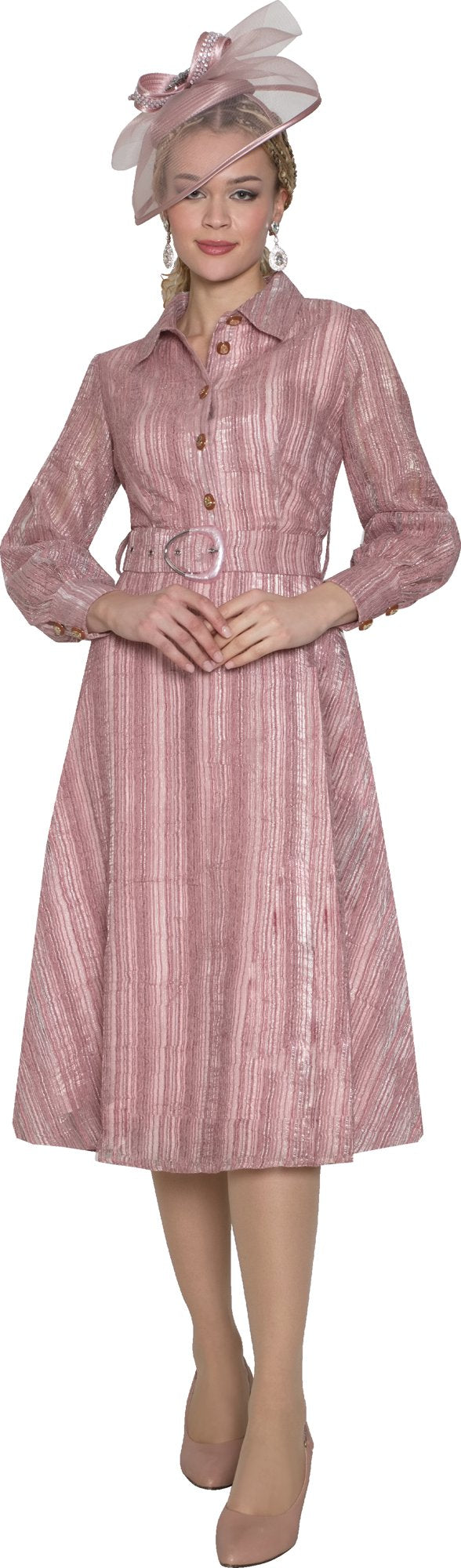 Lily & Taylor 5108 Fine Organza Jacquard Dress w/ Removeable Belt