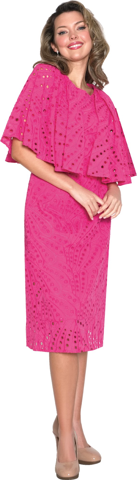 Lily & Taylor 4993 Fine Eyelet Dress w/ Angel Sleeves