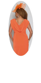 Lily & Taylor Lace Chiffon Dress w/ Chiffon Lace Cuff Sleeves