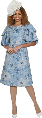 Lily & Taylor Fine Eyelet Dress w/ Double Butterfly Sleeve