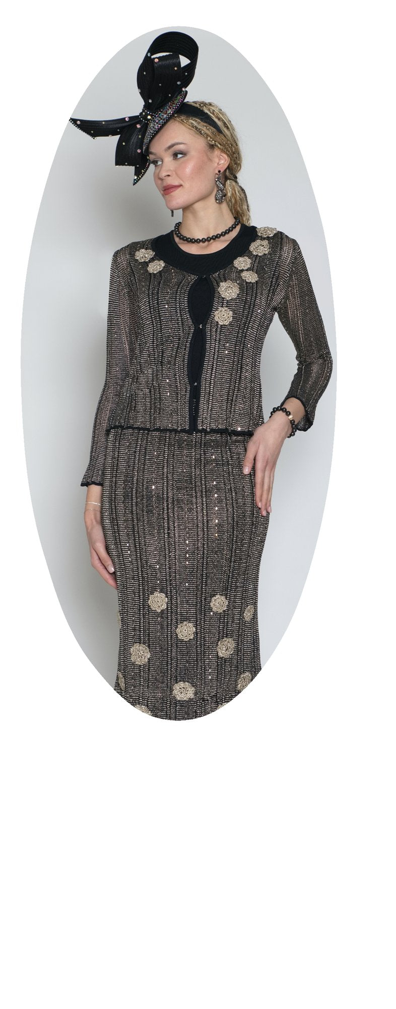 Lily & Taylor 901 Couture Collection 3-Piece Fine Light Crochet Skirt Suit