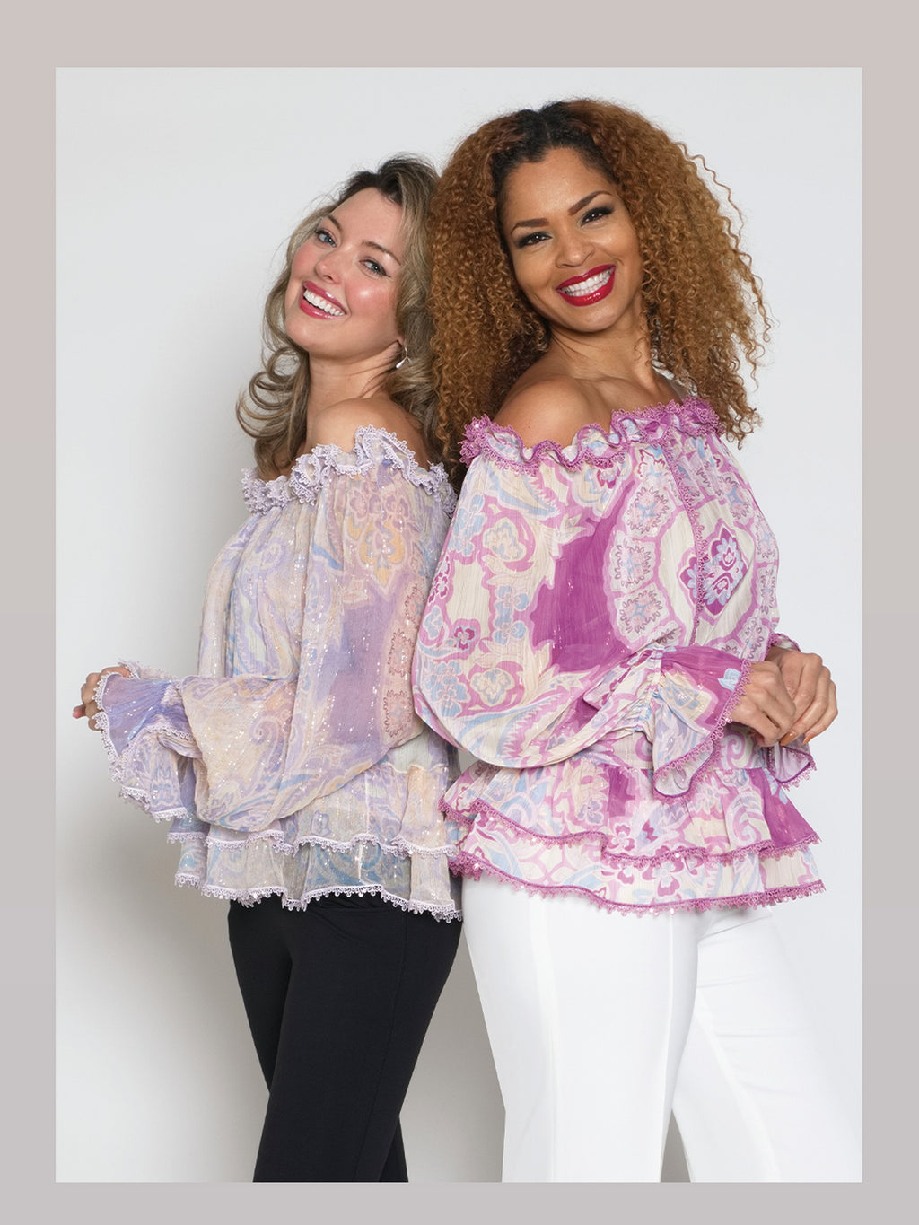 Fine Chiffon Blouse w/ Ruffle Trim