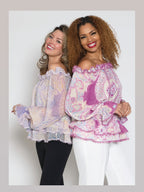 Fine Chiffon Blouse w/ Ruffle Trim