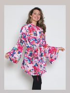 Fine Poly Silky Feel Blouse w/ Removeable Belt