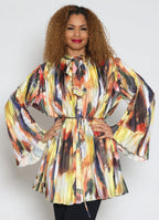 Lily & Taylor Fine Poly Silky Feel Blouse w/ Removeable Belt
