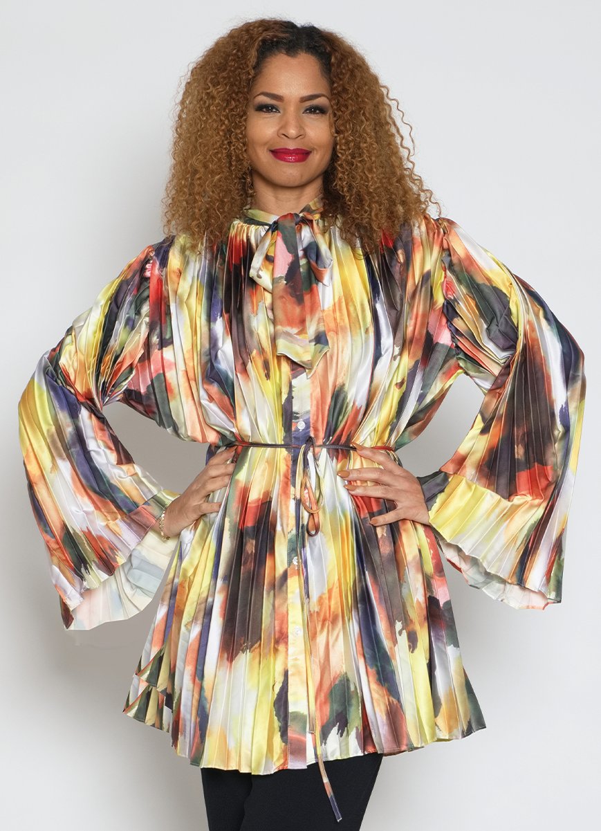 Lily & Taylor S124 Fine Poly Silky Feel Blouse w/ Removeable Belt