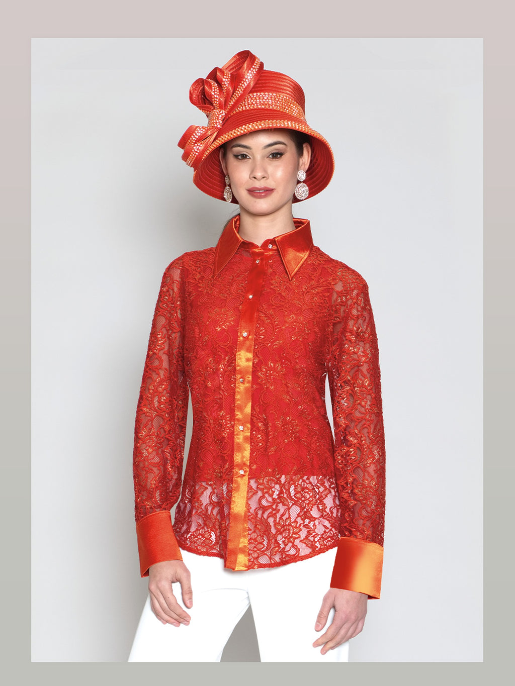 2-Piece Poly Lace Blouse