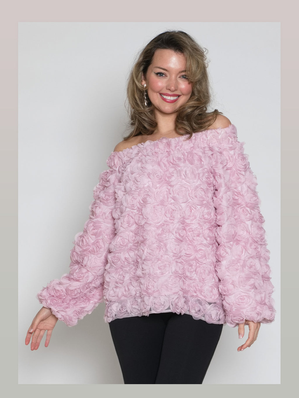 1 -Piece Poly/organza w/ Rosebuds