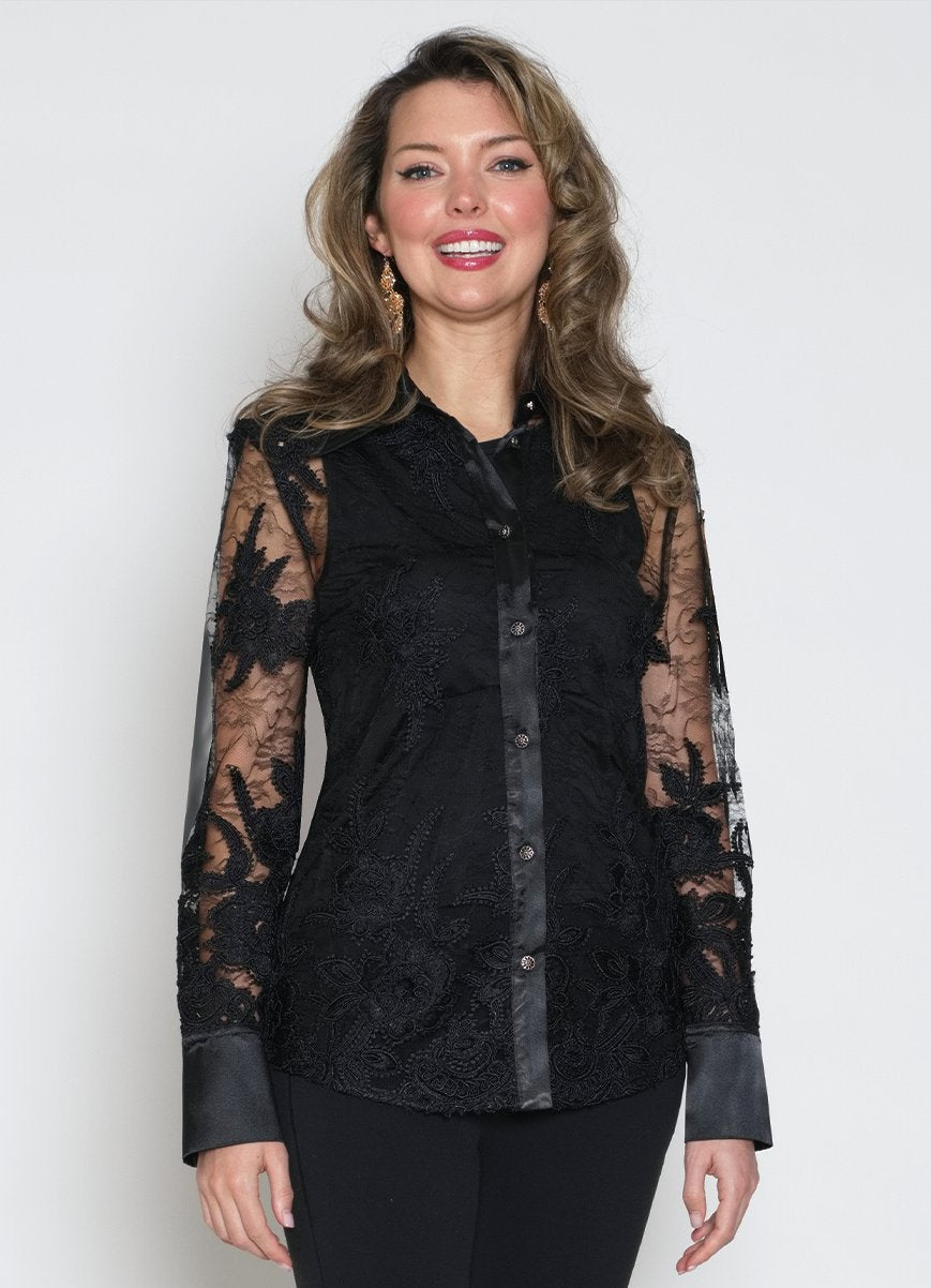 Lily & Taylor S131 2 -Piece Poly/organza Blouse