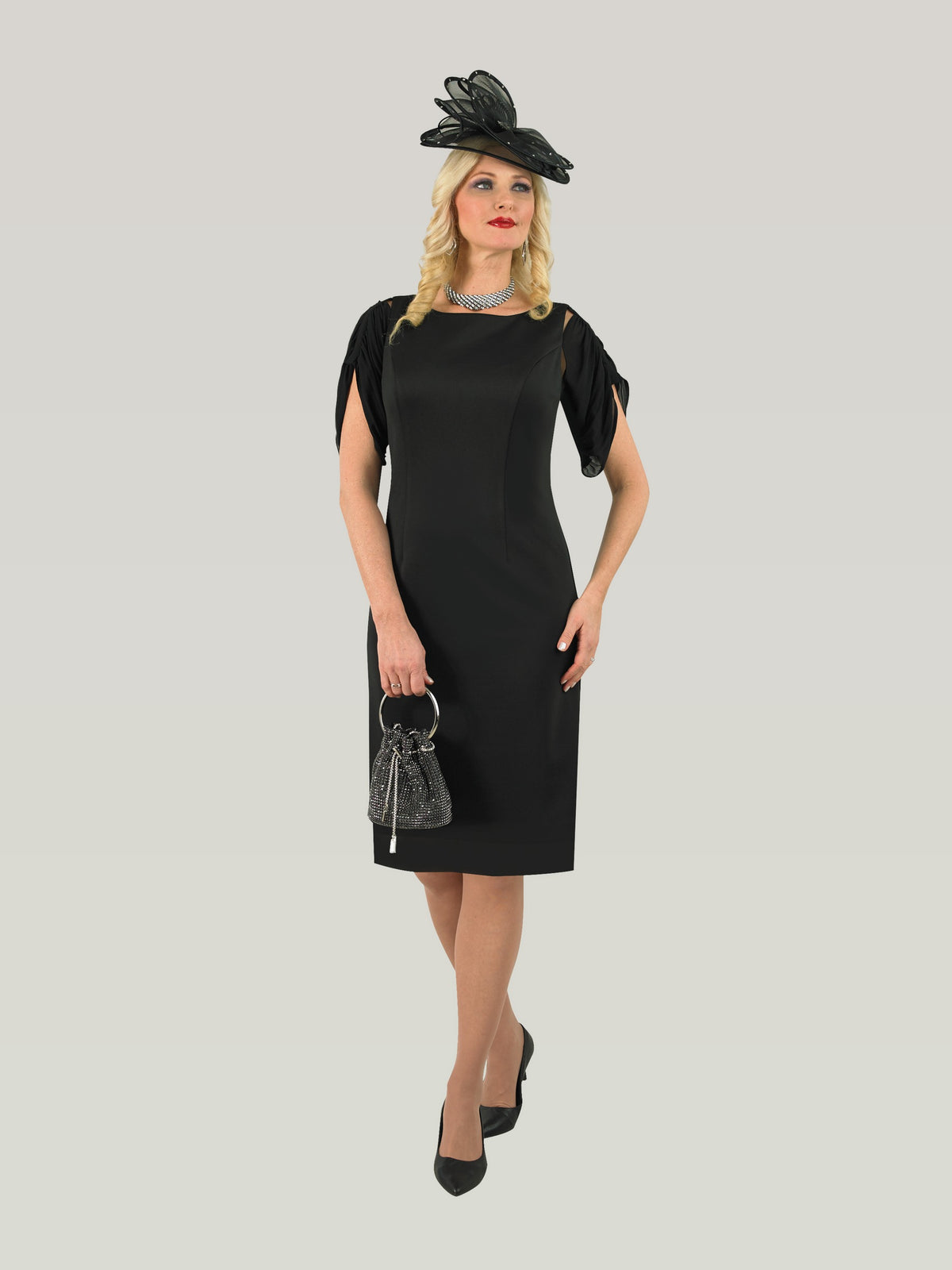 French Crepe Dress w/ Tulip Sleeve