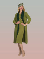 2-Piece Fine Pleated Dress w/ Duster