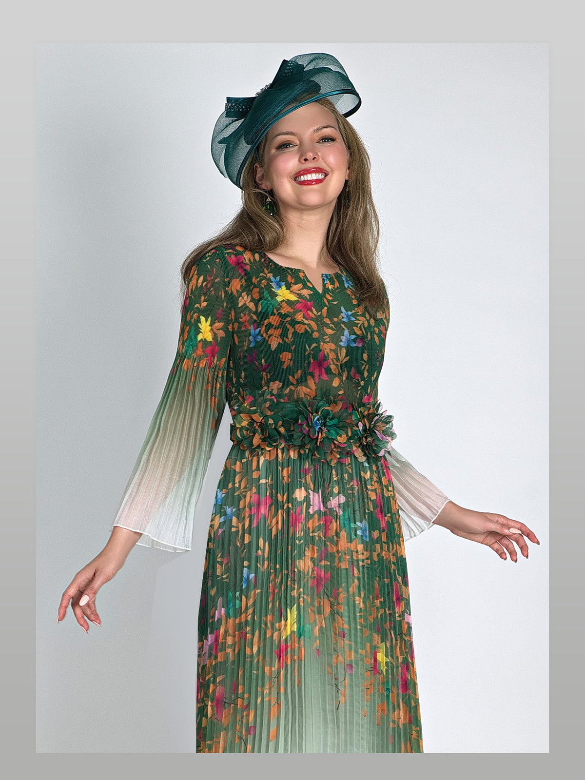 Fine Pleated Dress w/ Removeable Belt