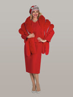 2-Piece French Crepe Skirt Suit w/ Cover Buttons