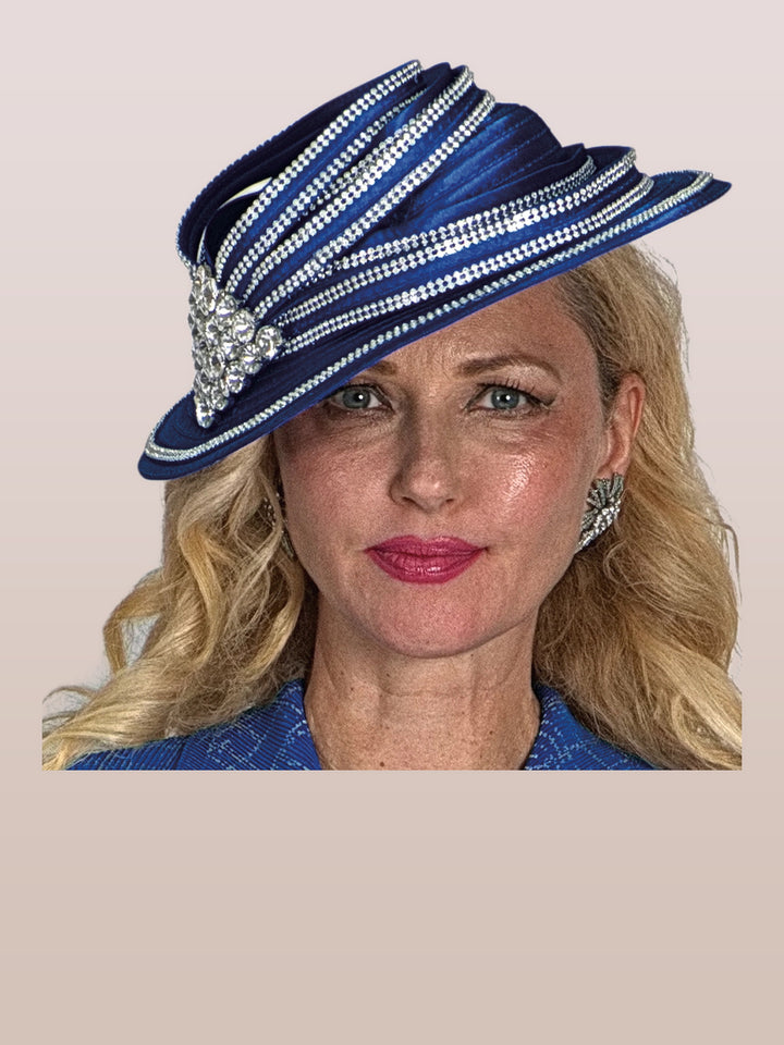 Striped Rhinestone Band Hat
