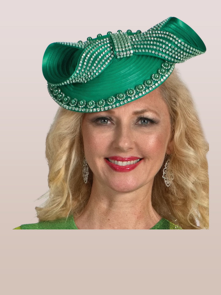 Beret with Rhinestone Trimmed Bow