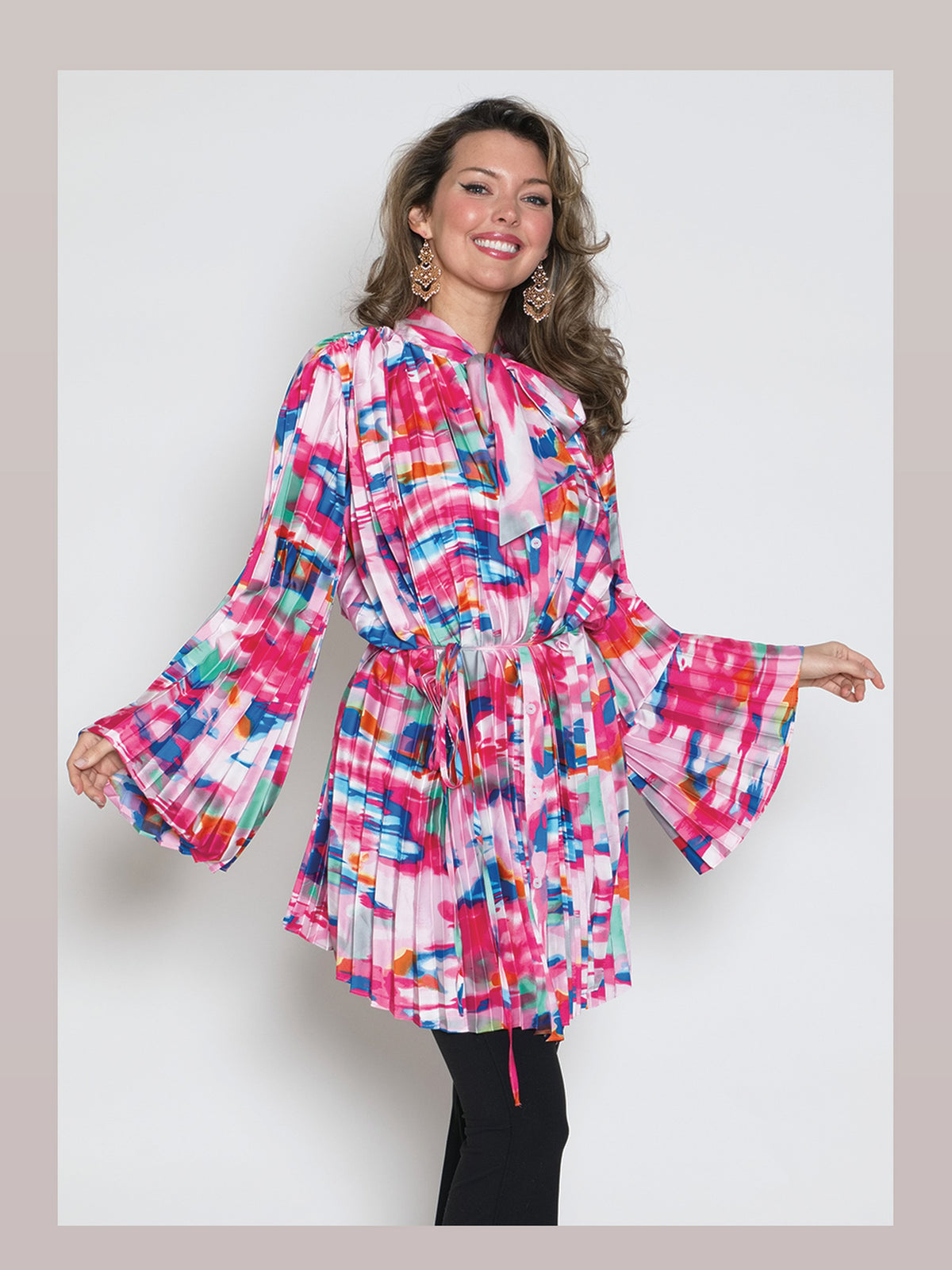 2 -Piece Poly/organza Beaded Blouse