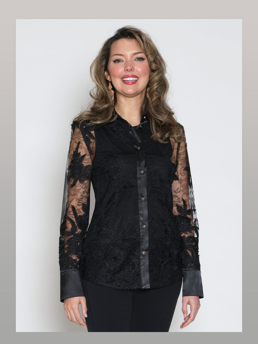 2 -Piece Poly/organza Blouse