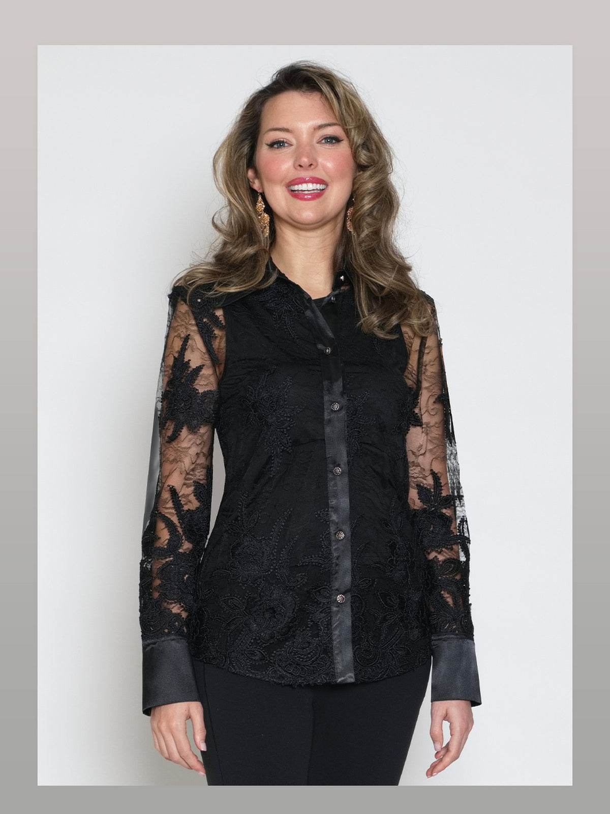 2 -Piece Poly/organza Blouse