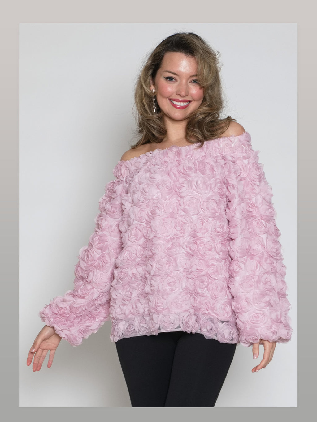1 -Piece Poly/organza w/ Rosebuds